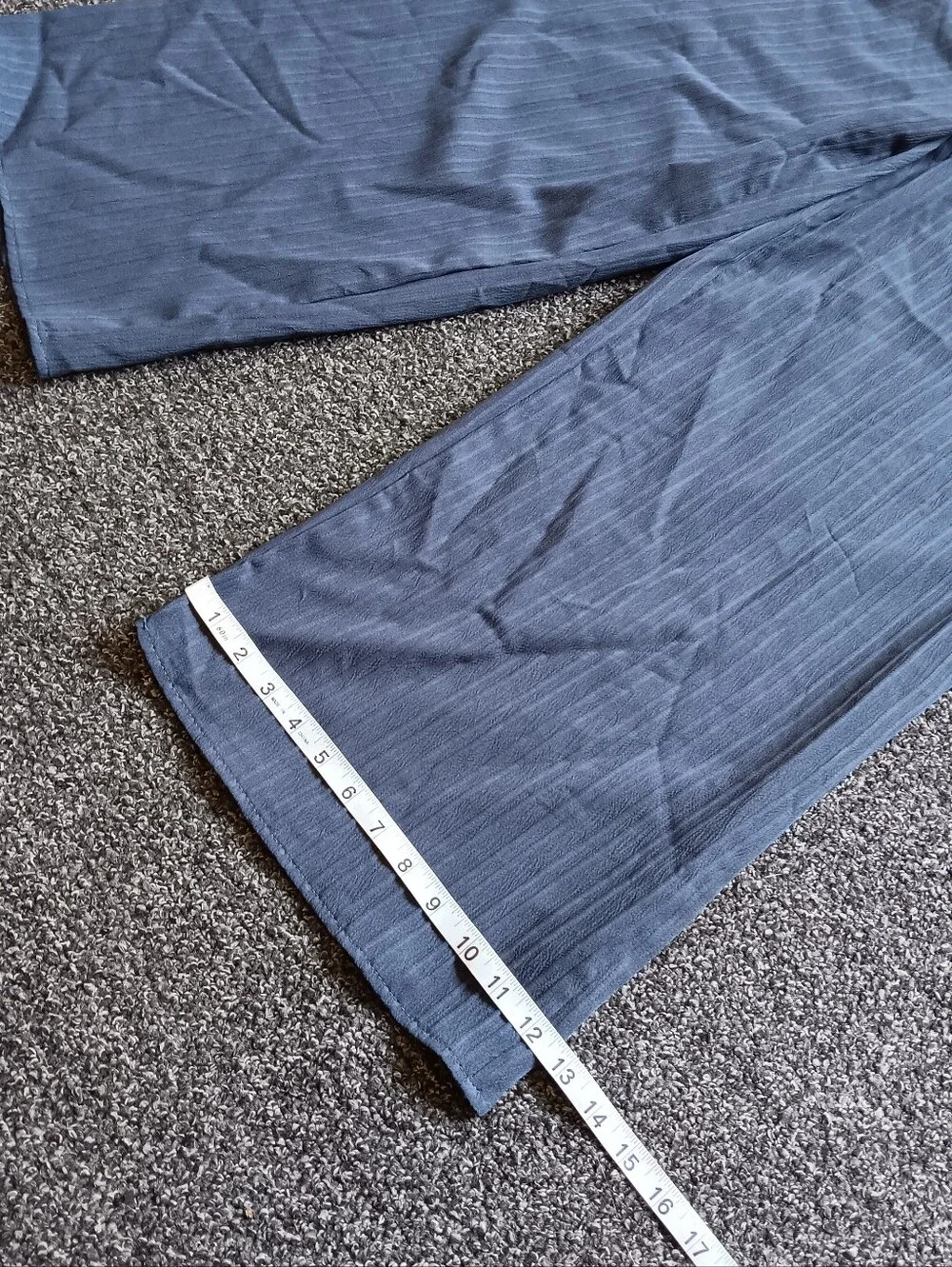 Wide Leg Slip On Comfortable Liggtweight Pants In Slate Blue, Approx. Size Large